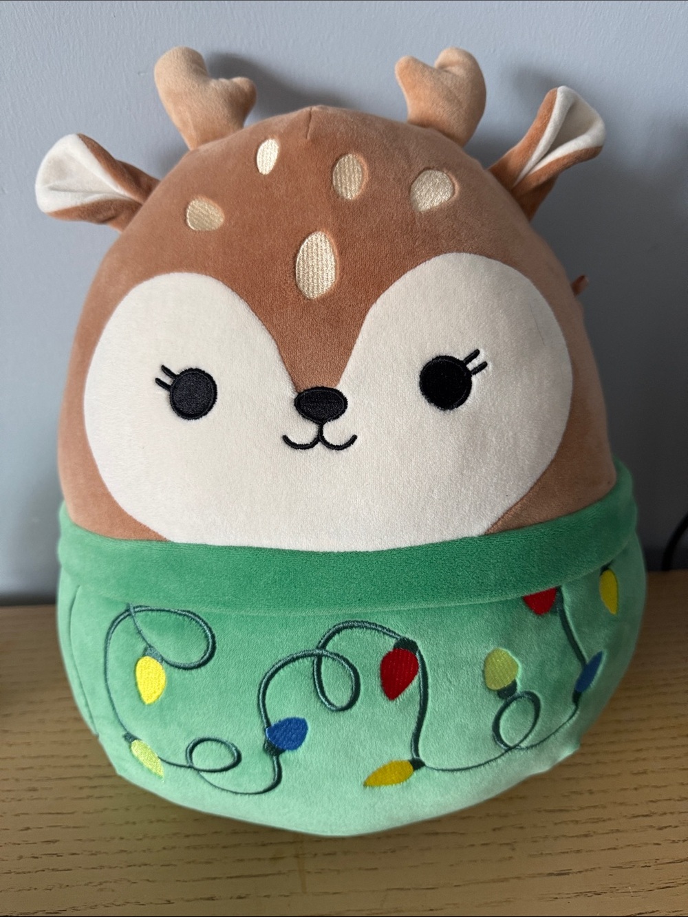 Squishmallow Dawn the Fawn Christmas Deer - embroidered string lights